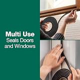 Duck Brand Self Adhesive Foam Weatherstrip Seal for Extra Large Gaps, 30 Total Feet, Window and Door Seal Strip Foam Tape, 3/4-Inch Wide x 1/2-Inch Thick x 10-Feet Long, 3 Rolls, Charcoal (284424) – view 7