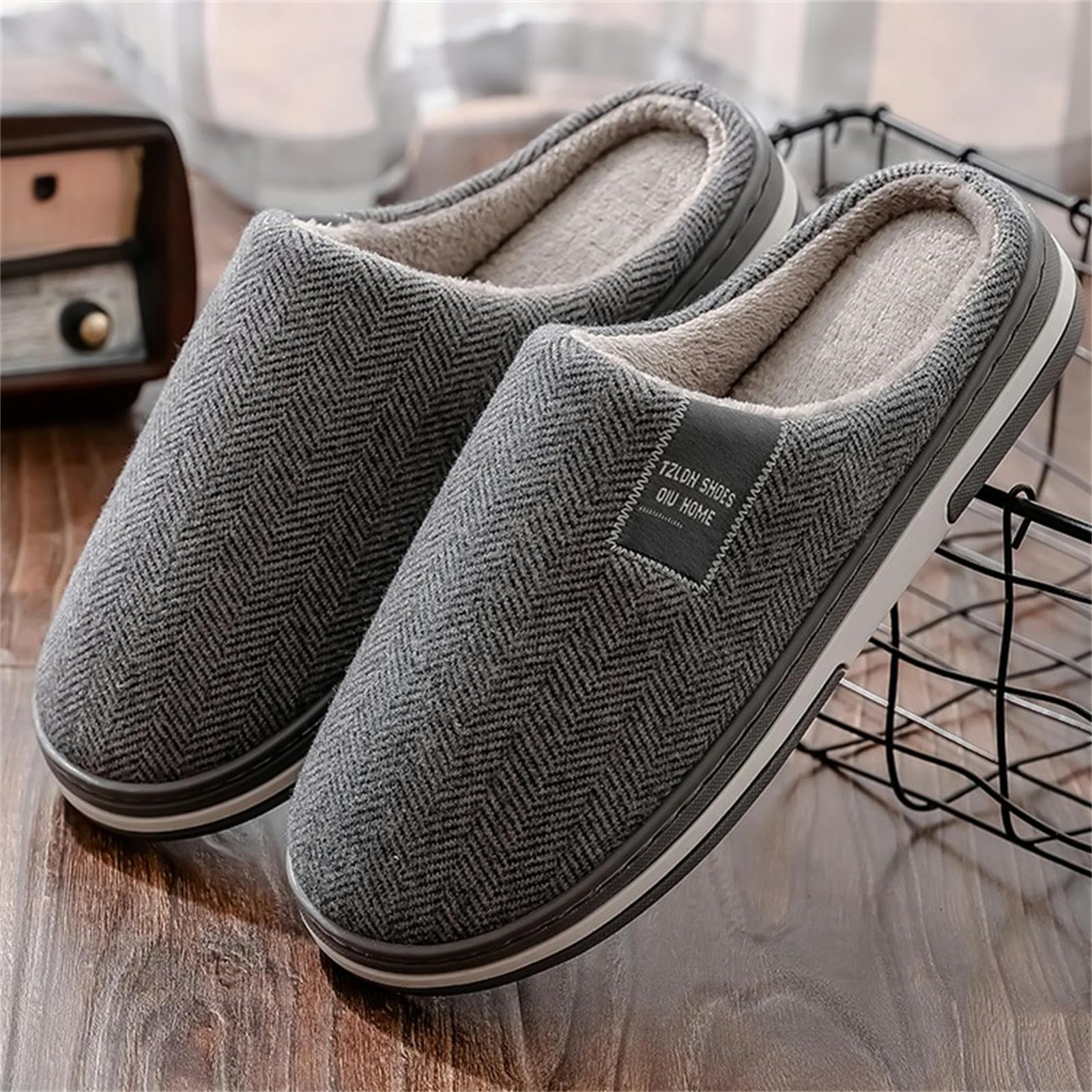 Ciabatte Donna Invernali Pantofole di Cotone Maschile per Uso Domestico in Autunno E Inverno, Non Slip, Pantofole Pelose Calde Interne-coffee2-36-37