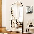 GLSLAND Arched Full Length Mirror - 68" x 24" Floor Mirrors Aluminum Alloy Frame Full Body Mirror for Cloak Room, Bedroom, Living Room,Gold