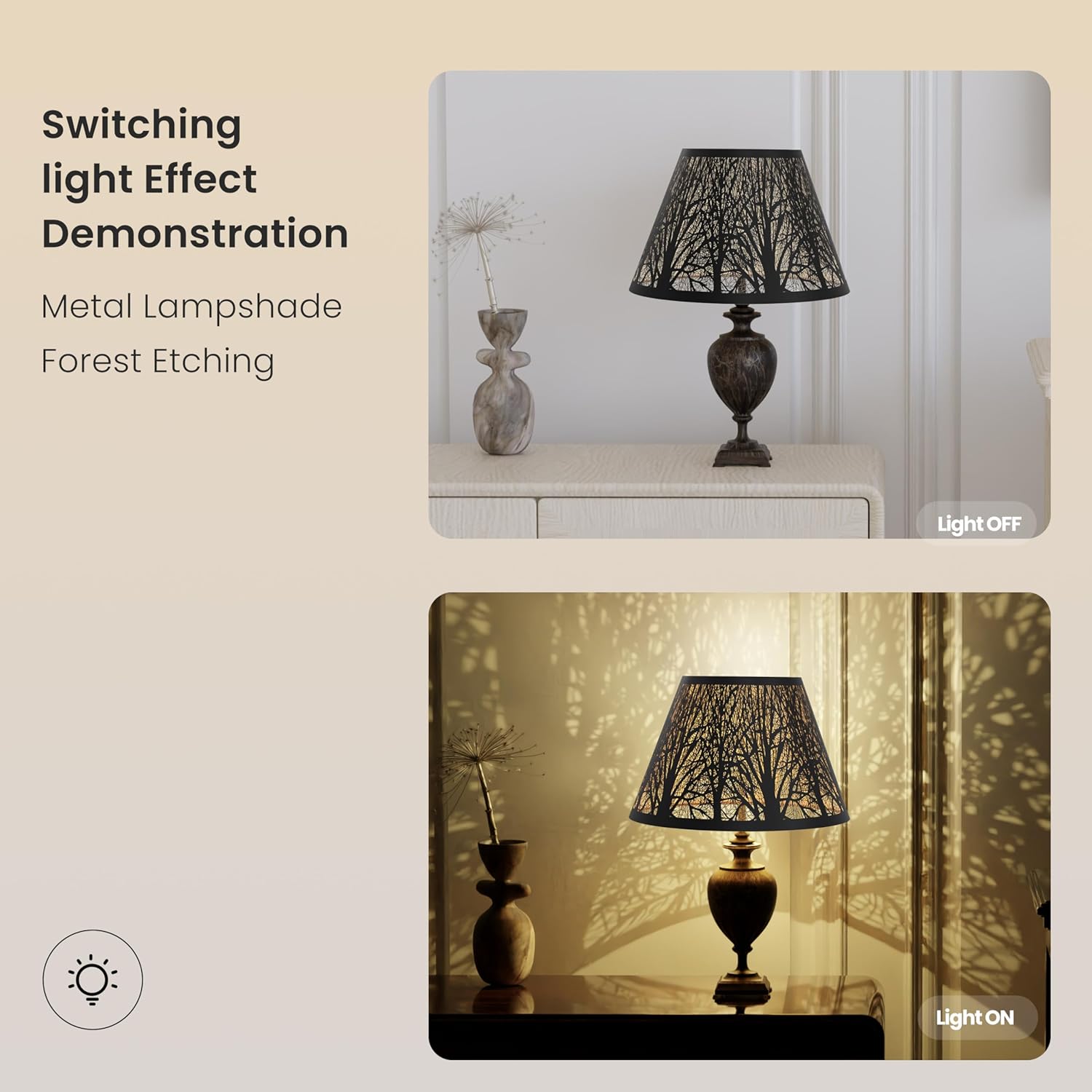 Vintage black lamp shade,metal lamp shade,large lamp shade,bell lamp shades,decorative lamp shades,7" top x 13" bottom x 7.8" high - fits lampshades for floor lamps,lampshades for table lamp