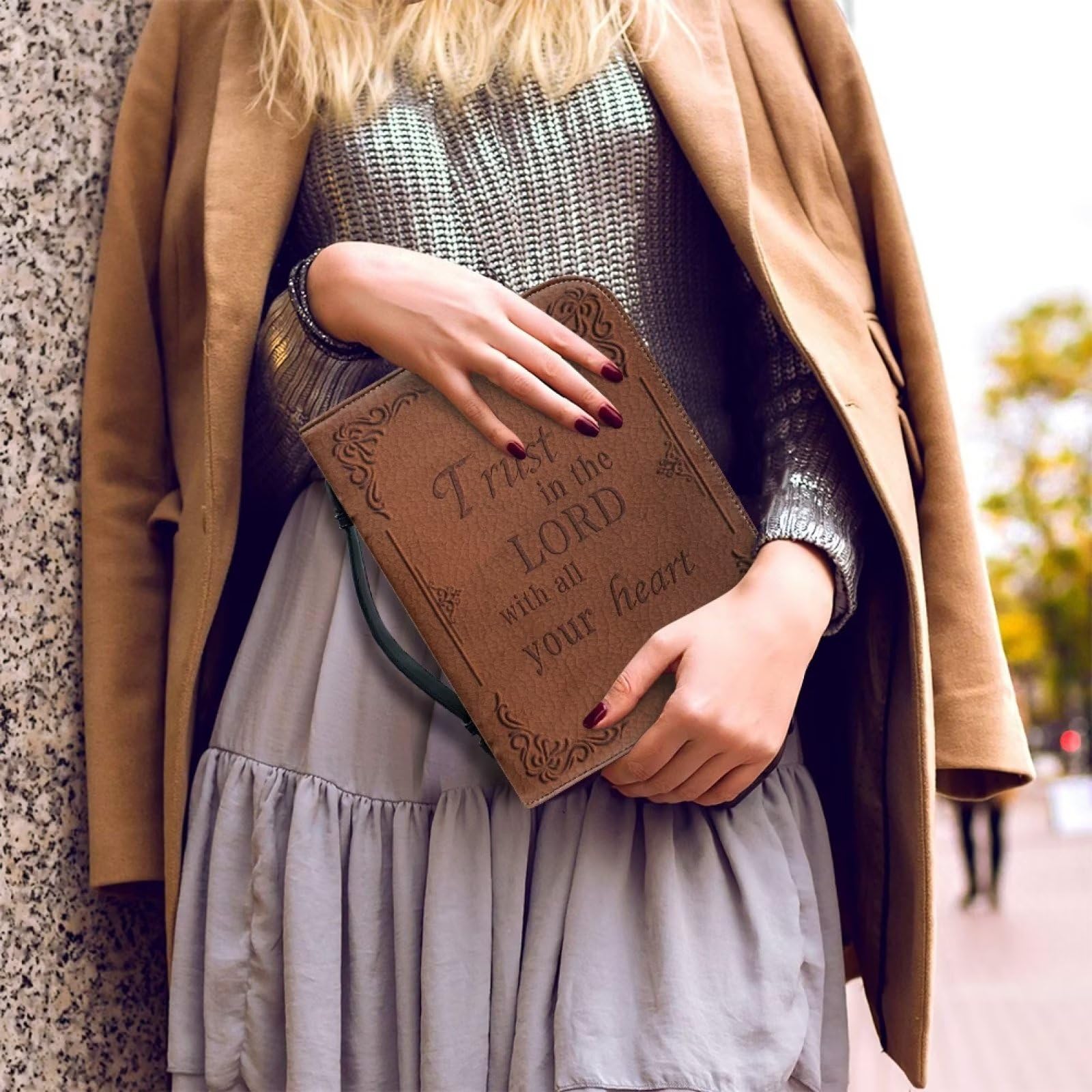 Funda para la Biblia con estampado de girasol marrón, funda de transporte para la iglesia, bolsa protectora de la Biblia con asa, perfecta para hombres y mujeres, bolsa de iglesia protectora