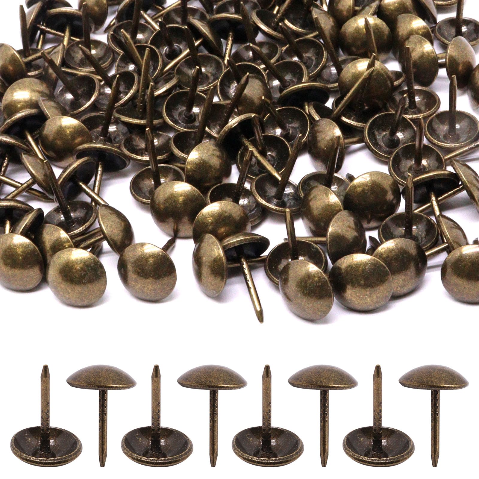 Vintage Upholstery Tacks - 100 Matte Black Decorative Nails -8 Vintage Upholstery Tacks - 100 Matte Black Decorative Nails -8