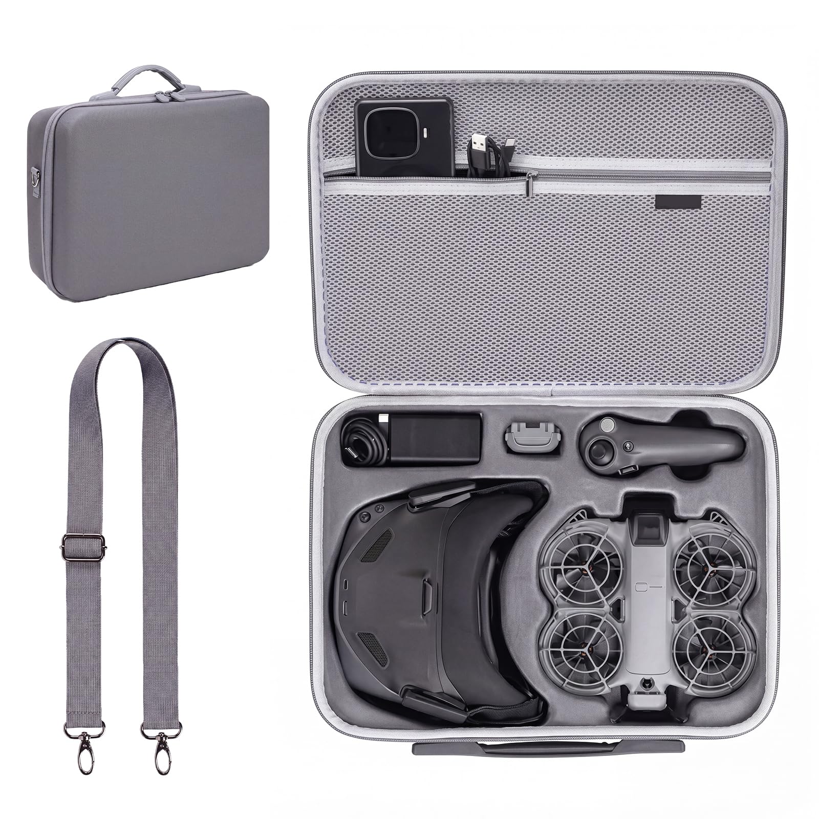 Neo 2 torba, torba do przenoszenia DJI NEO 2 – przenośna torba do przechowywania gogli N3, RC Motion 3, drona, 3 akumulatory, dwukierunkowa stacja ładująca do podróży i aktywności na świeżym