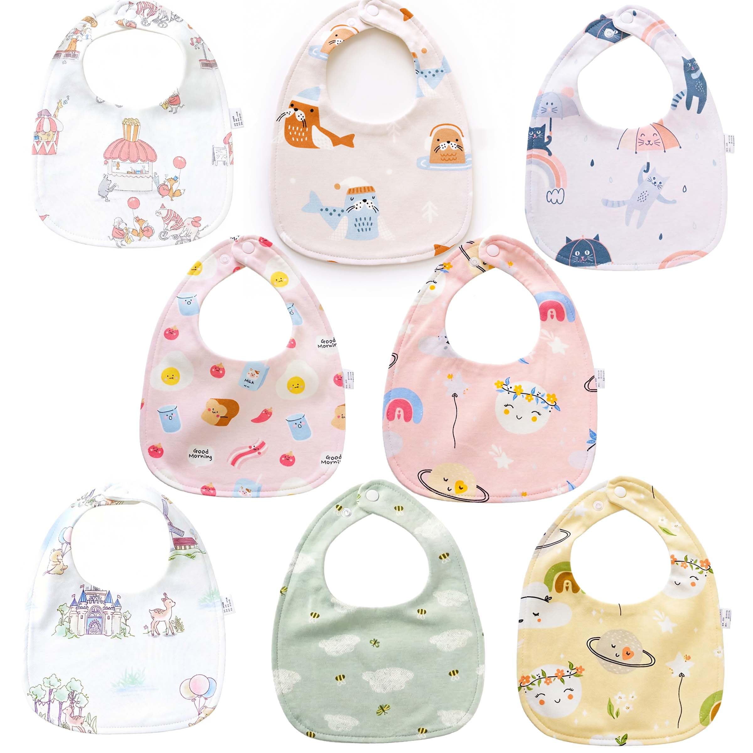 SLOSH Bavaglini Bavaglino Impermeabili Impermeabile Neonato Cotone Neonati Neonata Baby Pappa Morbidi Panno Per Ruttino Assorbenti Burp Lavabile - 2