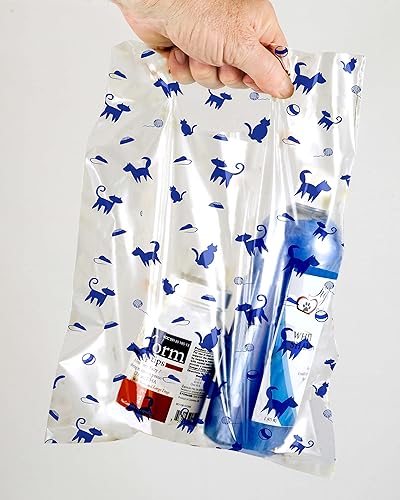 Bolsas con estampado disperso transparente con temática de mascotas para perrogatohilo - azul (MSP1002 9x9) bolsas de 100 unidades por caja