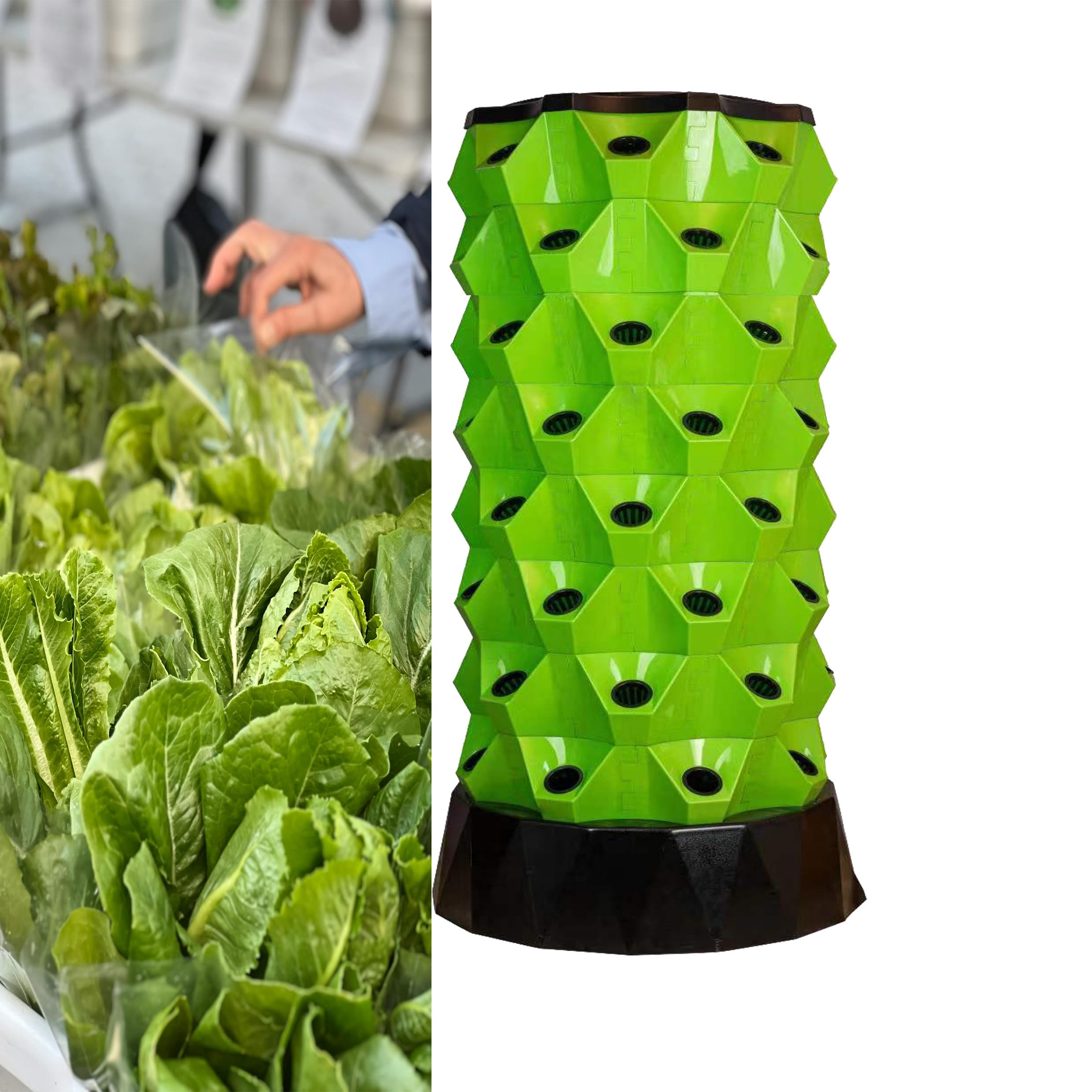 Torre de Cultivo hidropónico Vertical, Kit de Torre hidropónica para 64 Plantas, Sistema hidropónico Vertical para Cultivar hortalizas, Hierbas y Fresas, huerto Interior con 48/64/80 Puntos