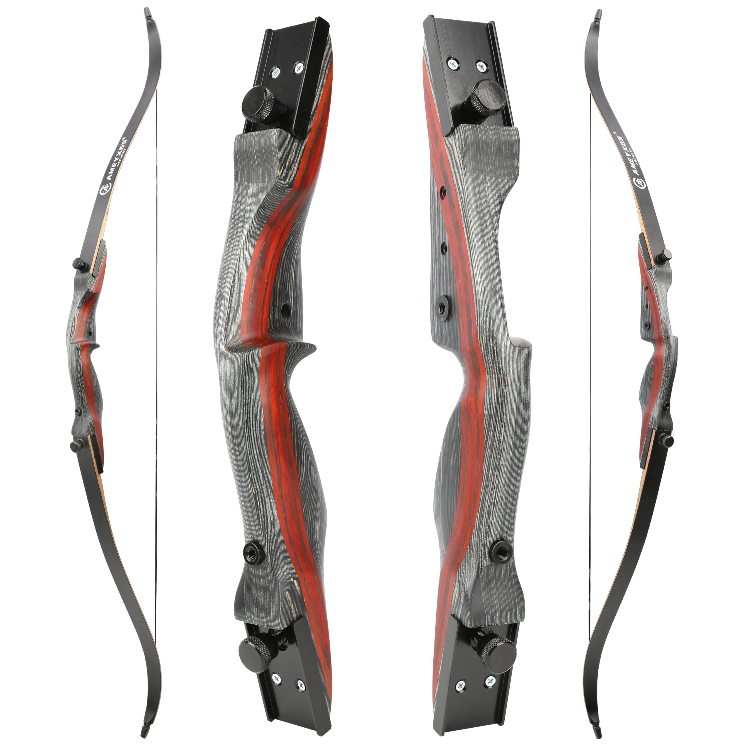 Arc recurve démontable 62" 20-44 LB Chasse Traditionnel Droitier Poignée 17 Pouces Tir à l'arc Plein air