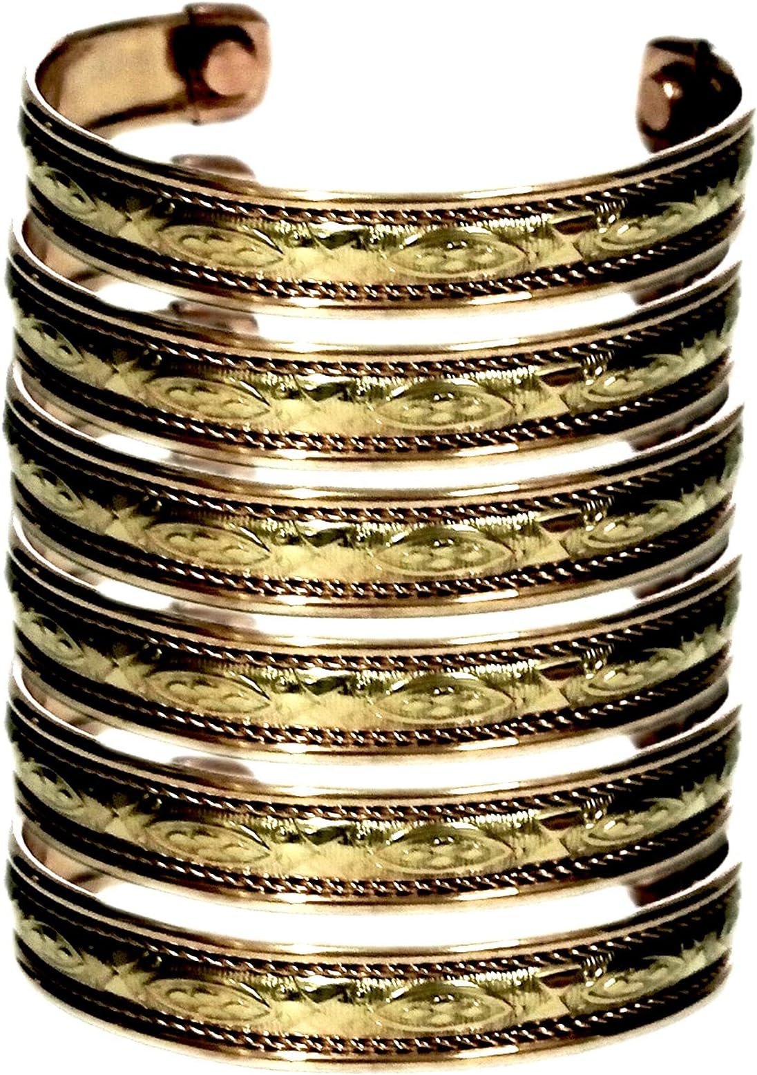 Pure Copper and Brass Magnetic Therapy Golf Cuff Wrist Bangle For Unisex Pattern Women's Men's Spiritual Yoga Jewelry Arthritis Pain Healing Magnetic Health