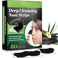 Vista 1 de IDUCEN Tiras de poros, 80 tiras removedoras de puntos negros, removedor de puntos negros, limpieza profunda de poros de carbón de bambú