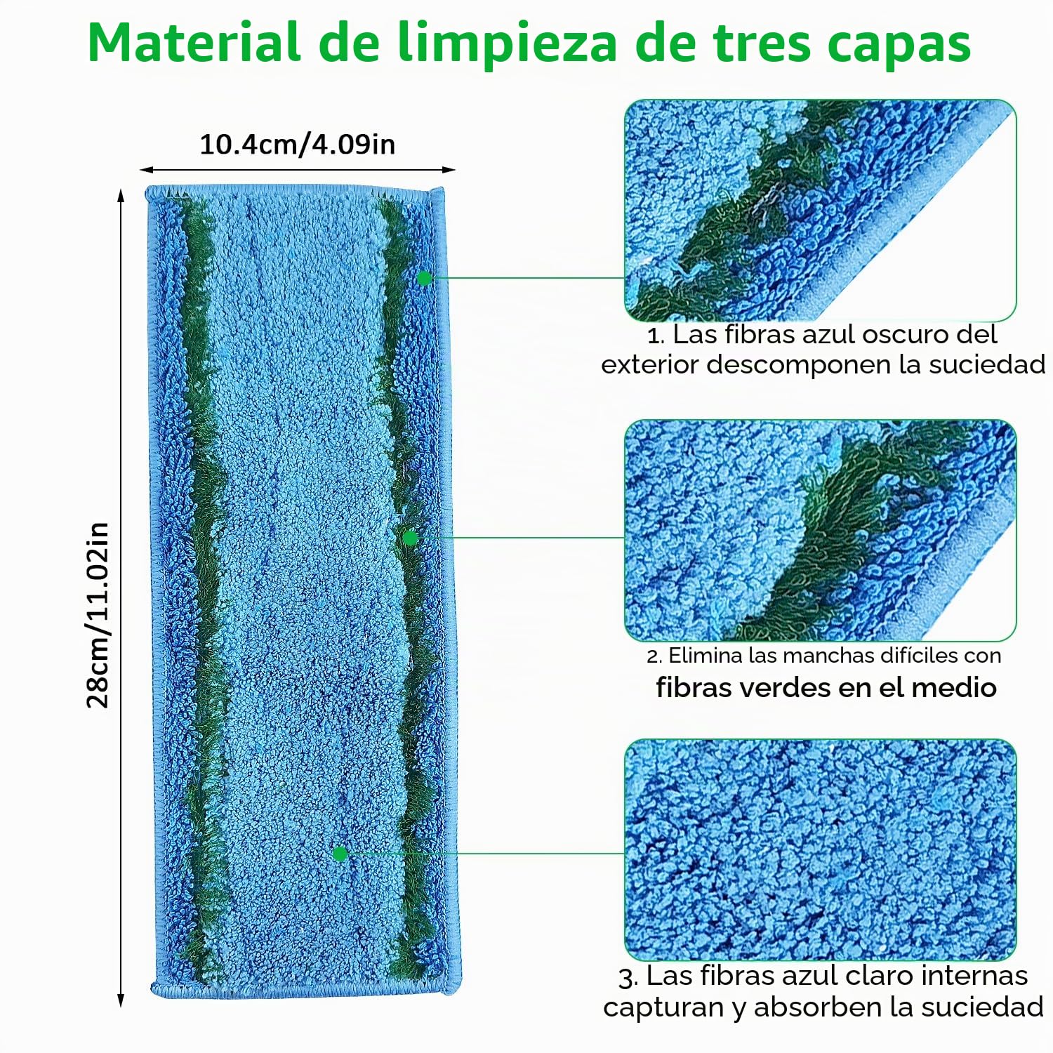 10 Limpieza Paño de Microfibra Reutilizables Lavables para Irobot Braava Jet M6 (M6134), Almohadillas de Repuesto para Trapeador, Toallitas Limpiadoras Lavables