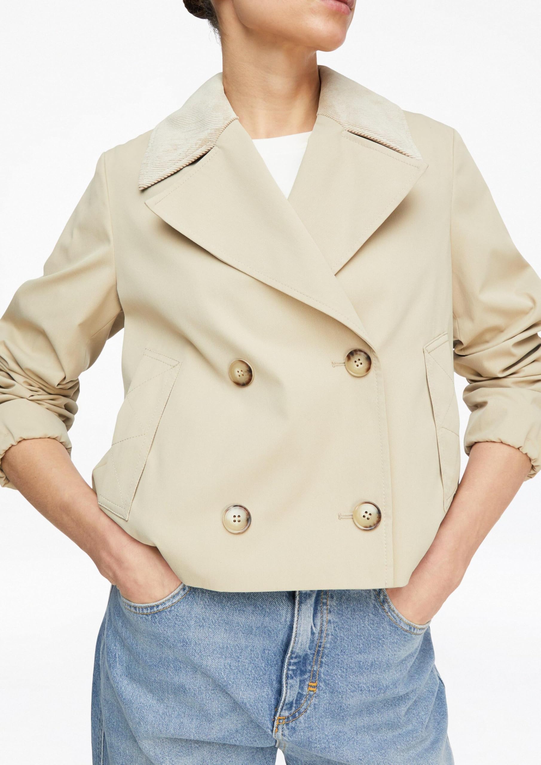 Comma Trench-Jacke mit Kordkragen im Boxy Fit