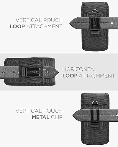 Miniatura 4 de ENCASED - Funda 2 en 1 para cinturón para Galaxy S22, a prueba de golpes, con clip de nailon balístico para teléfono, color negro (Samsung S22 de