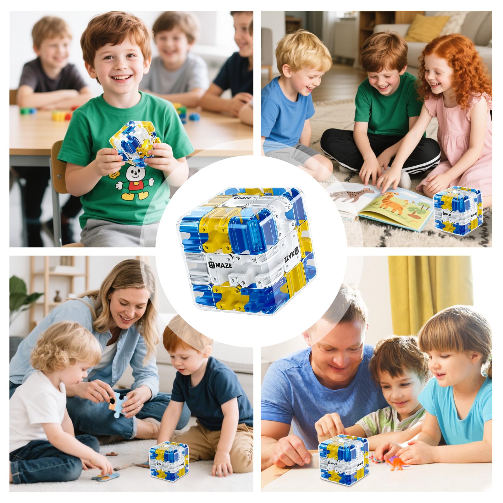 Labirynt 3D, puzzle Maze Cube, nowa zabawka dla dzieci i dorosłych, redukcja stresu, trening logiki, trening mózgu, zabawka edukacyjna jako prezent (A)