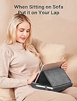Vista 3 de JSAUX Soporte de almohada para tableta, soporte para tablet para regazo, cama y escritorio, compatible con iPad Pro 11 10.5 9.7 10.2 Air Mini, Gris