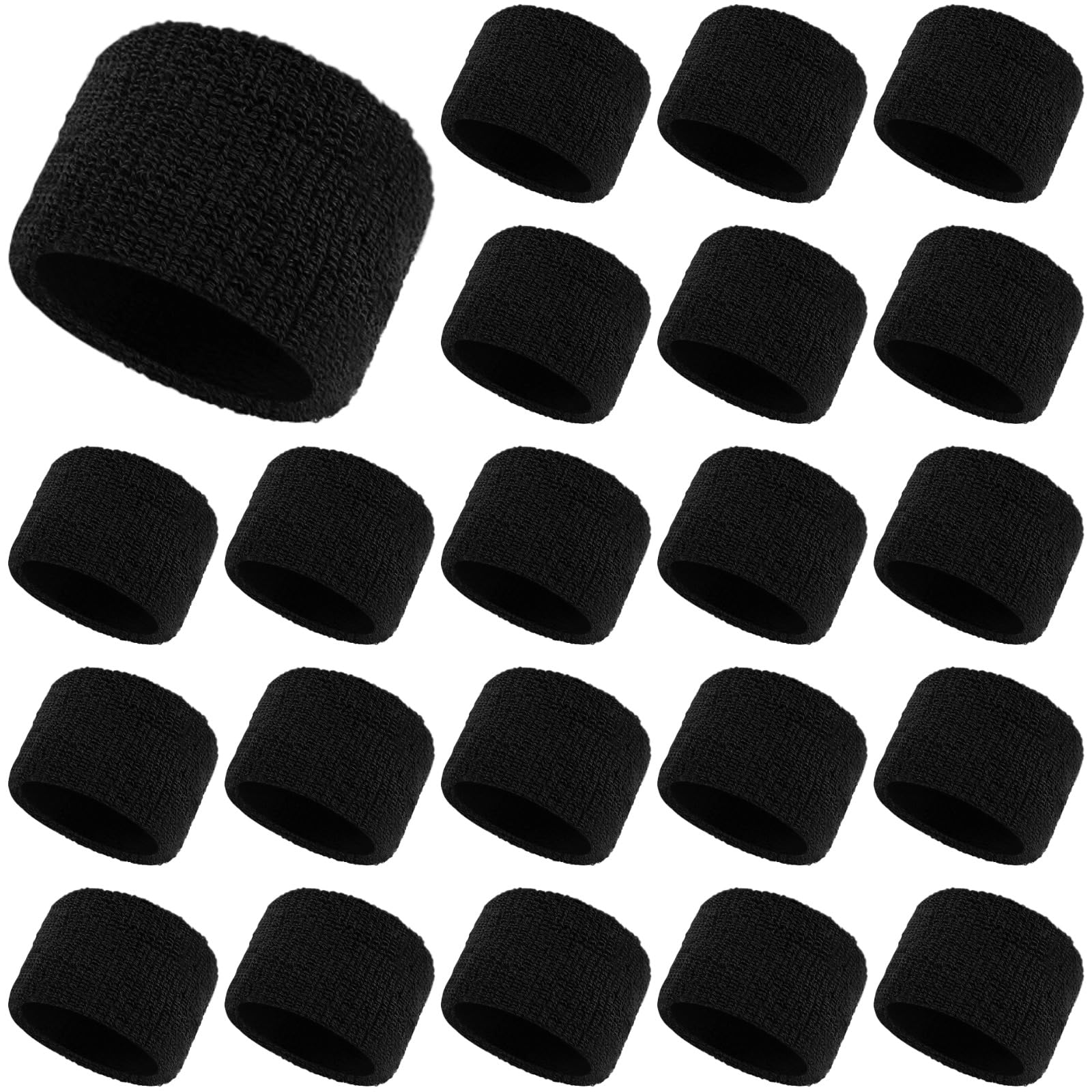 72 braccialetti sportivi in spugna nera, fasce per il sudore per basket e palestra, 7,9 x 5,1 cm, supporto morbido per allenamento e allenamento, set sfuso per uomini e donne