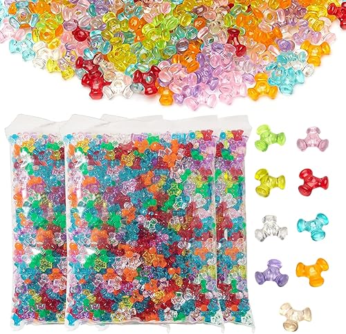 Miniatura 1 de 3000 cuentas de pony de 0.394 pulgadas (0.394 in), cuentas de plástico para hacer pulseras, cuentas surtidas multicolor para trenzar el cabello y