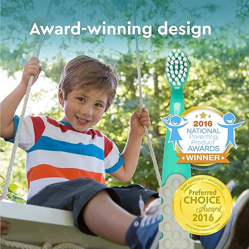 Miniatura 8 de RADIUS Totz Plus Brush - Cepillo de dientes para niños, sedoso, suave, sin BPA, aceptado por la ADA, diseñado para dientes y encías delicados para