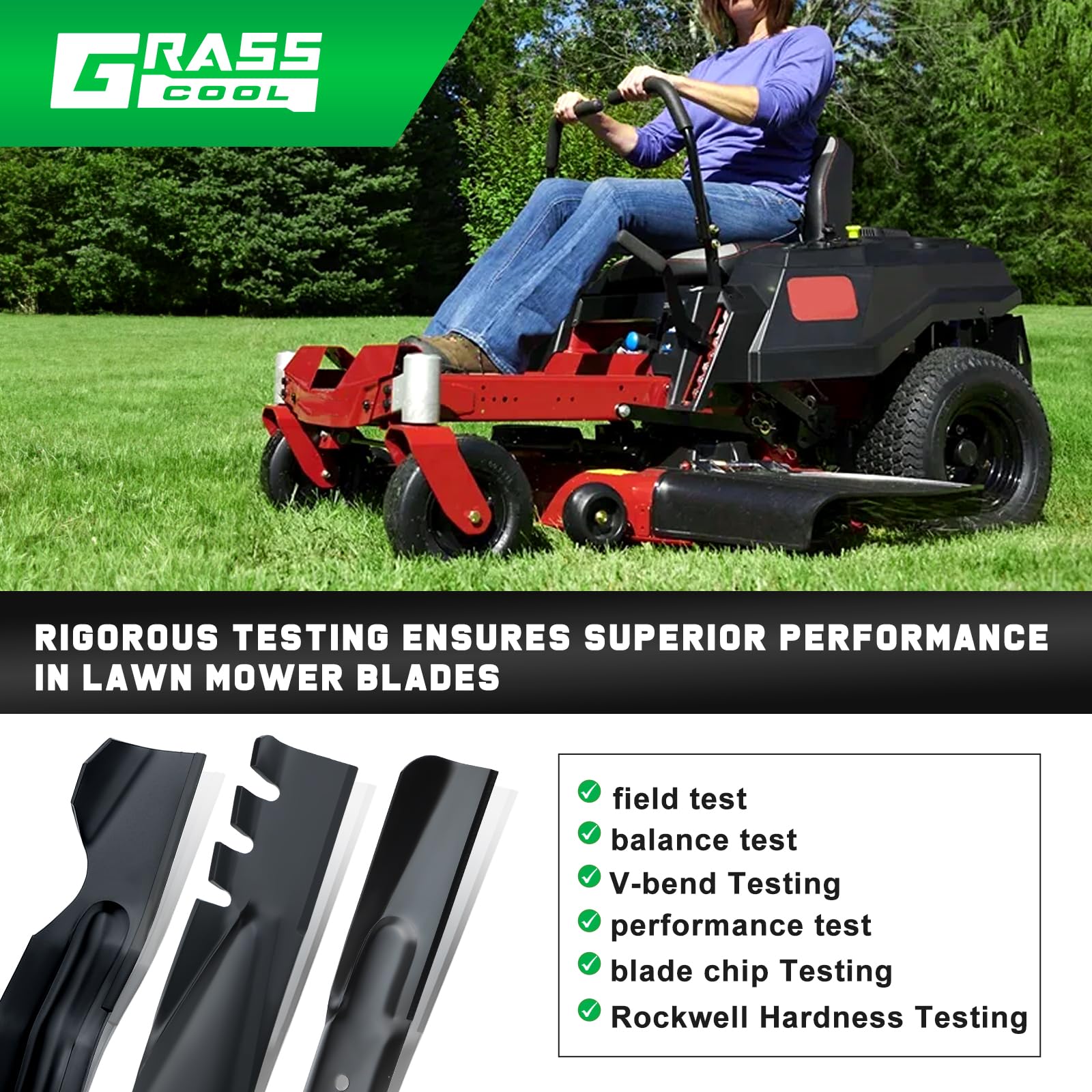 Grasscool SS5000 Timecutter - Cuchillas de 50 Pulgadas para cortacésped Toro Time Cutter MX5050 MX5000 MX5075 Z5000 70750 Zero Turn de 50 Pulgadas, Repuesto para cortacésped 110-6837-03 115-5059-03