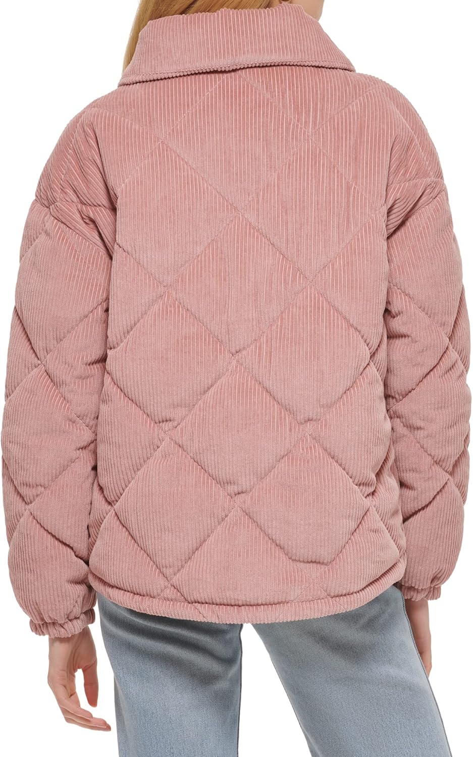 Diamond quilted corduroy puffer jacket Clearance