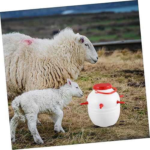 Miniatura 4 de Happyyami Cubo de leche de cordero cubo de alimentación de leche con olla de alimentación de animales de gran capacidad para botella de granja, cubo