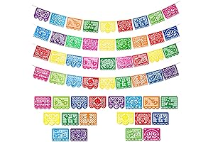 4 Packs Mexican Party Banner 60 Feet Fiesta Banner Plastic Papel Picado...