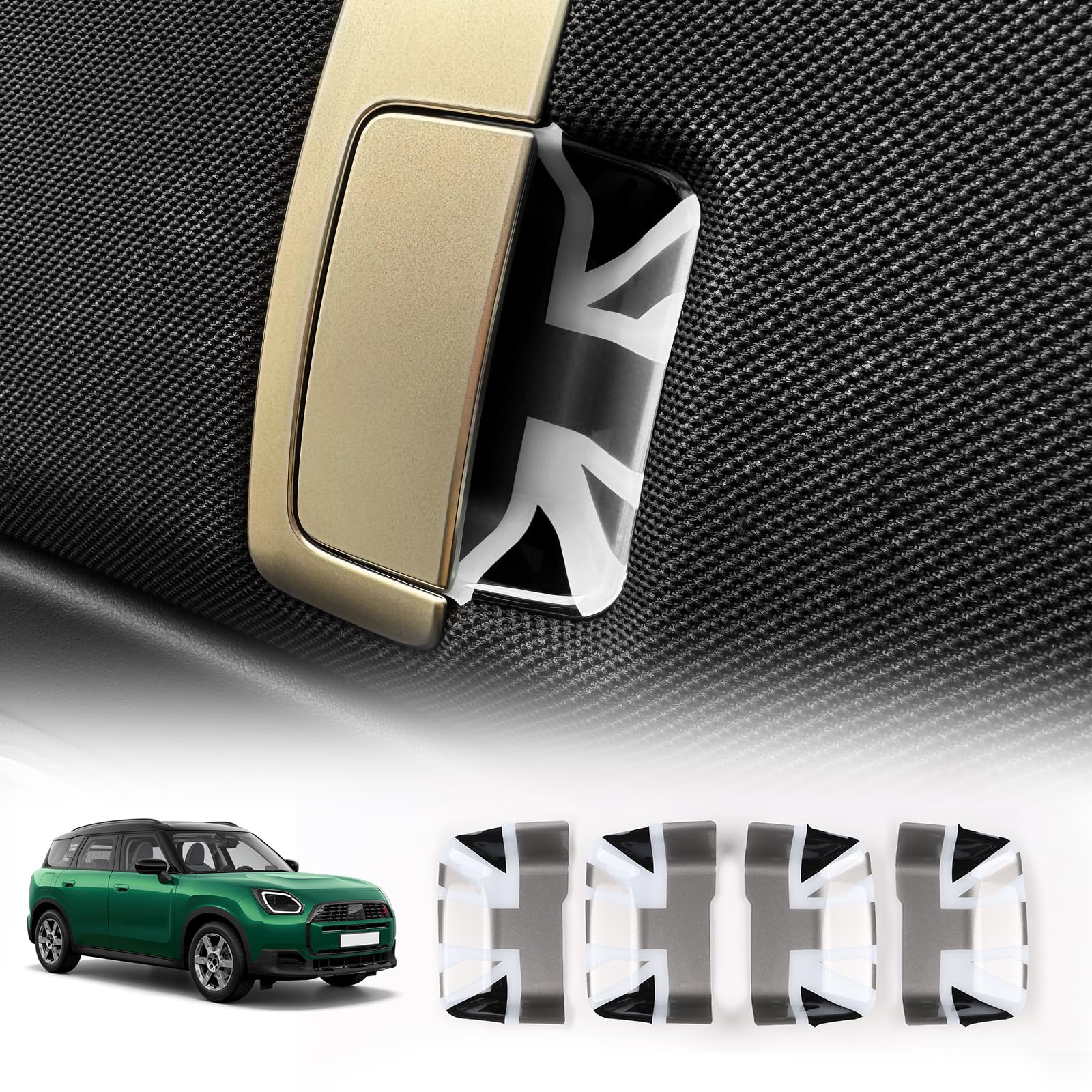 MINI COOPER F55 F65 F60 R60 U25 F54 J05 COUNTRYMAN CLUBMAN用ウィンドウバイザー 通気口  サンレインガード シールド デフレクター オーニングカバー に適合するClubmanハードトップ用 に適合するCountryman用 カーボンファイバーインナーモールディングパネルフレームカバ