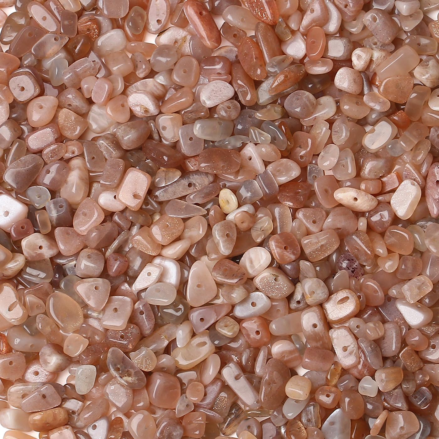 GUJOXILA 400pcs Sunstone Crystal Beads for Bracelet Jewellery Making Chips Stones Gemstone Beads for Crafting Polished Craft Nature Bead DIY 5-8mm
