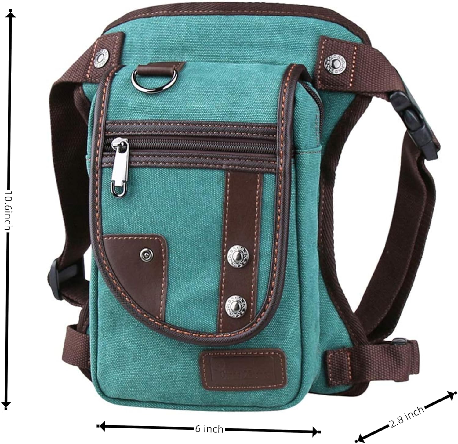 Canvas Drop Leg Bag, Motorcycle Thigh Bag with Multiple Pockets, 6x2.8x10.5 inches (Blue)