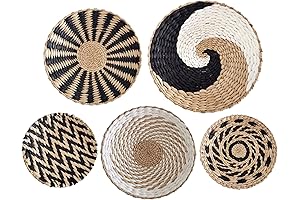 Hanging Plant Tray: Boho Wall Decor with Rattan Woven Baskets