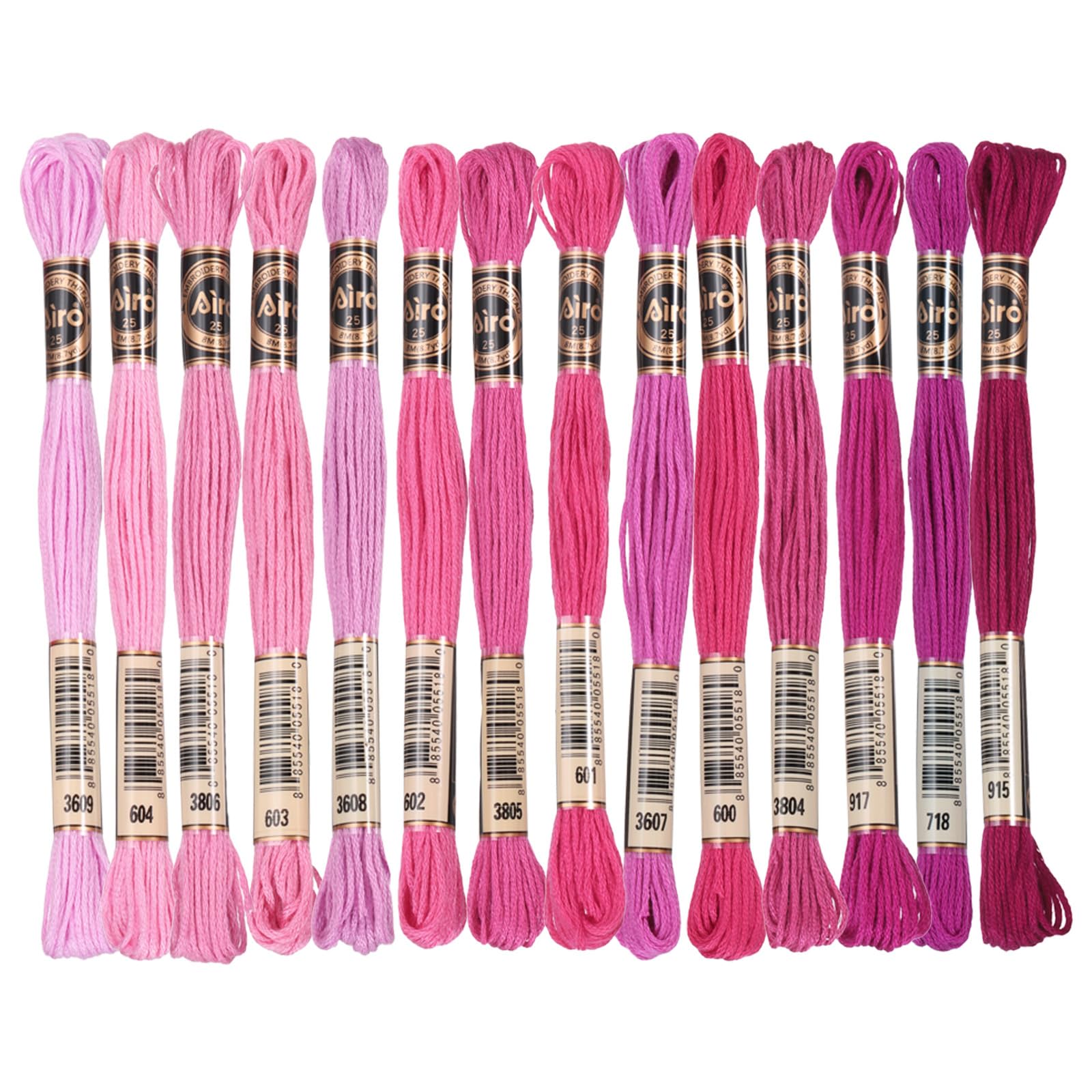 PATIKIL 14 Skeins Embroidery Floss, Polyester Embroidery Threads Bracelets String for Cross-Stitch Hand Embroidery, Multicolored Deep Red Pink — image 1