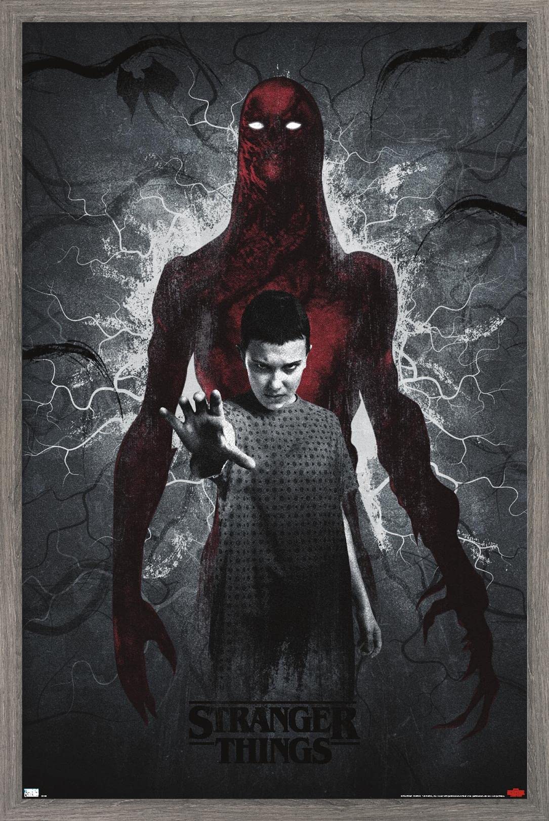 Poster Stranger Things encadré cadeau idéal fan série Netflix Eleven Vecna affiche 37x56 cm