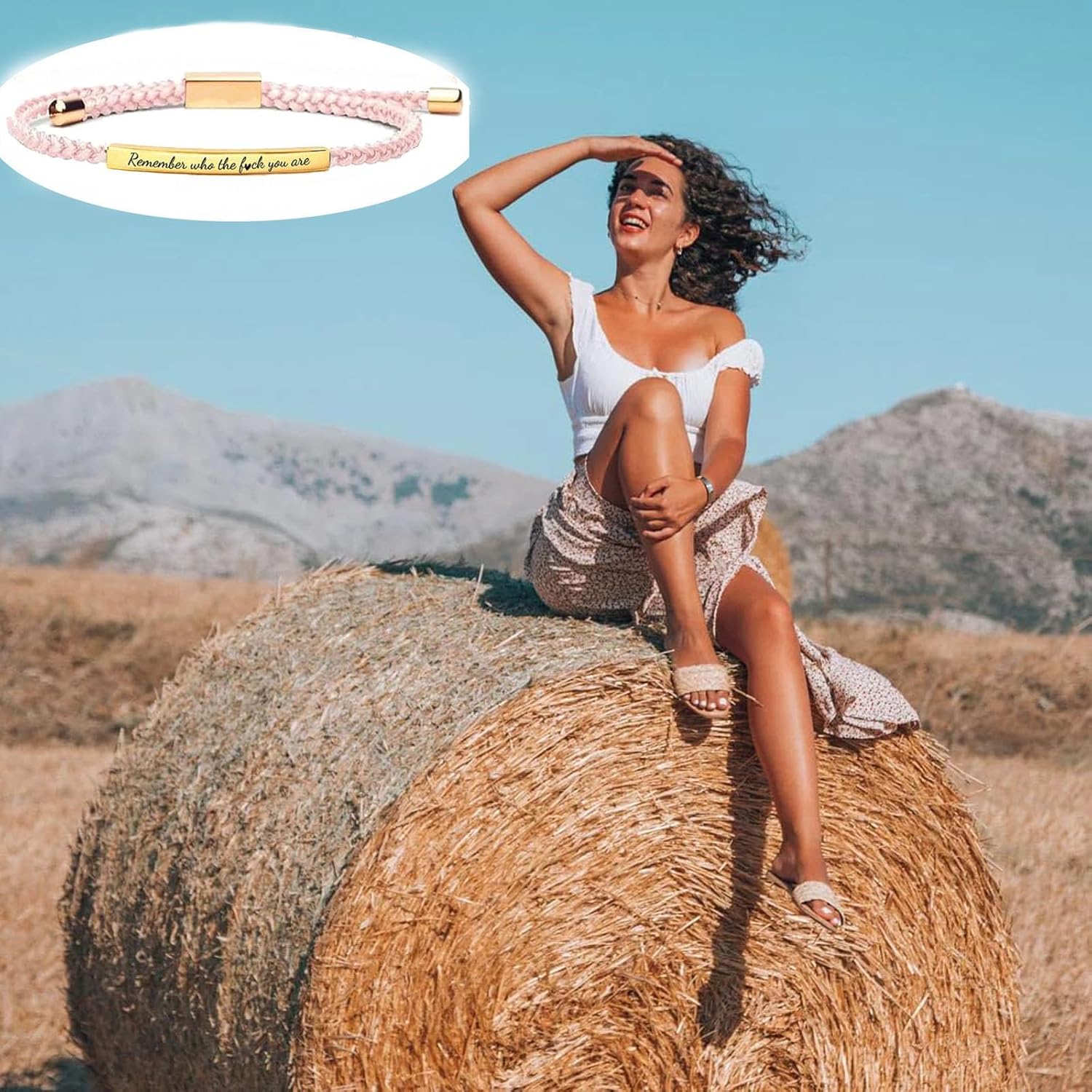 Let Them Tube Bracelet for Women, Self Worth Motivation Bracelet Adjustable Braided Rope Handmade Engraved Bracelet Stainless Steel To My Daughter Inspirational Jewelry Gifts for Women Best Friend - Image 5