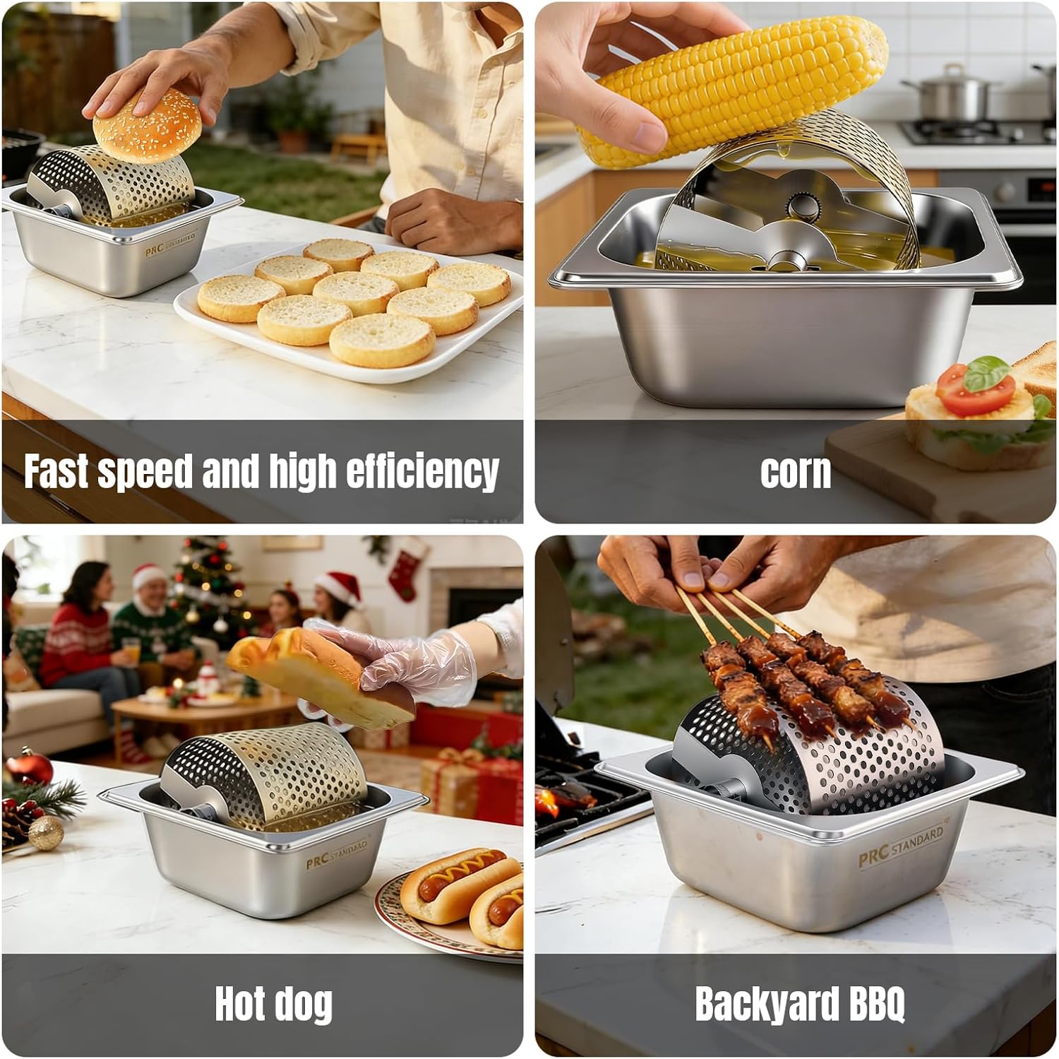Stainless Steel Butter Roller Dispenser & Butter Wheel Spreader for Buns, Bread & Corn – Home, Holiday & Backyard Parties – Starts with 1 Stick (4 oz), Holds up to 7 Sticks (28 oz), Dishwasher Safe