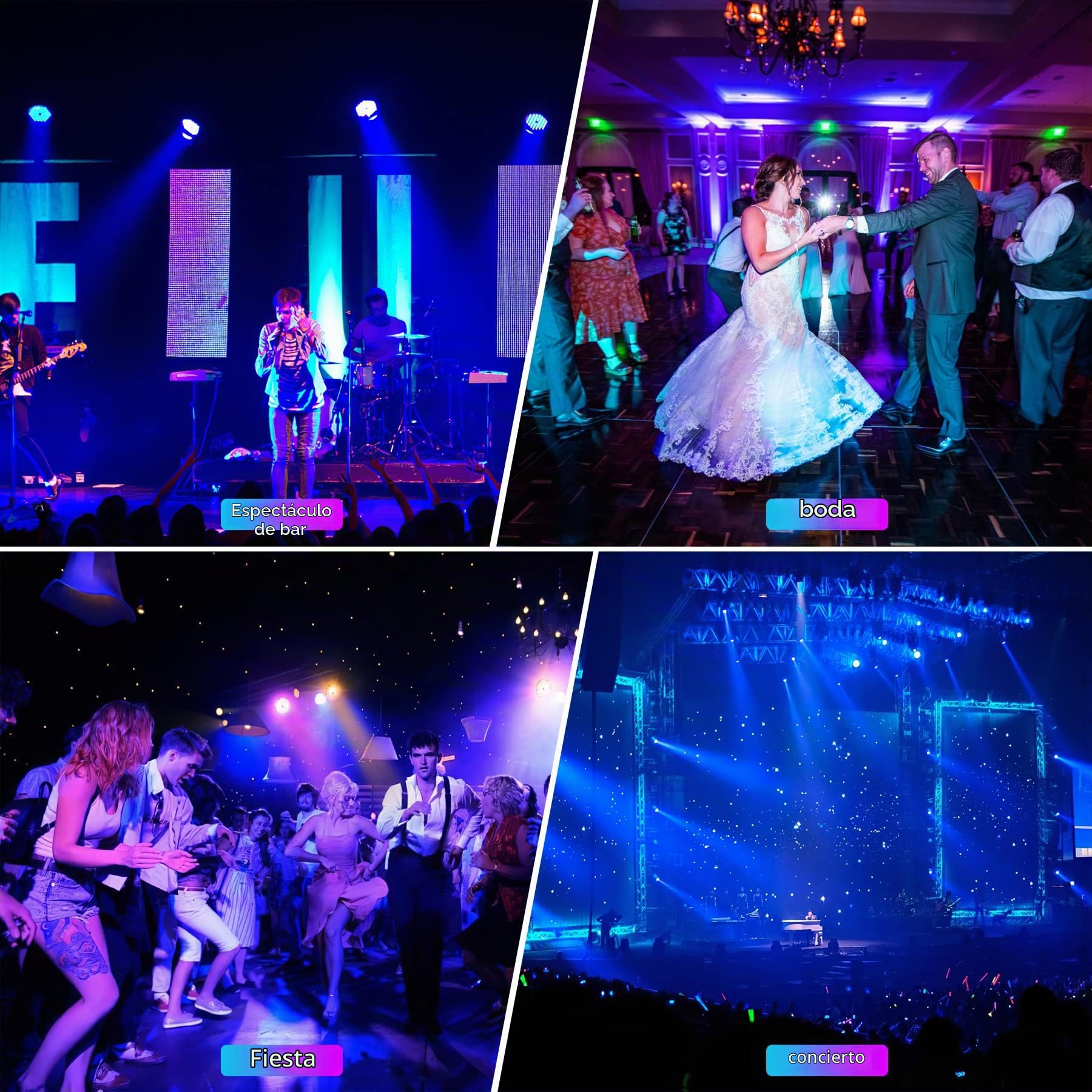 BETOPPER Luces de Discoteca DJ Luces Escenario DMX LED Par Foco Luz Escenario RGB 54x3w Proyector Iluminación Sonido Estroboscópica Lampe para Fiesta Bar Boda Casa Teatro Church Club LPC007 (1-Pieza)