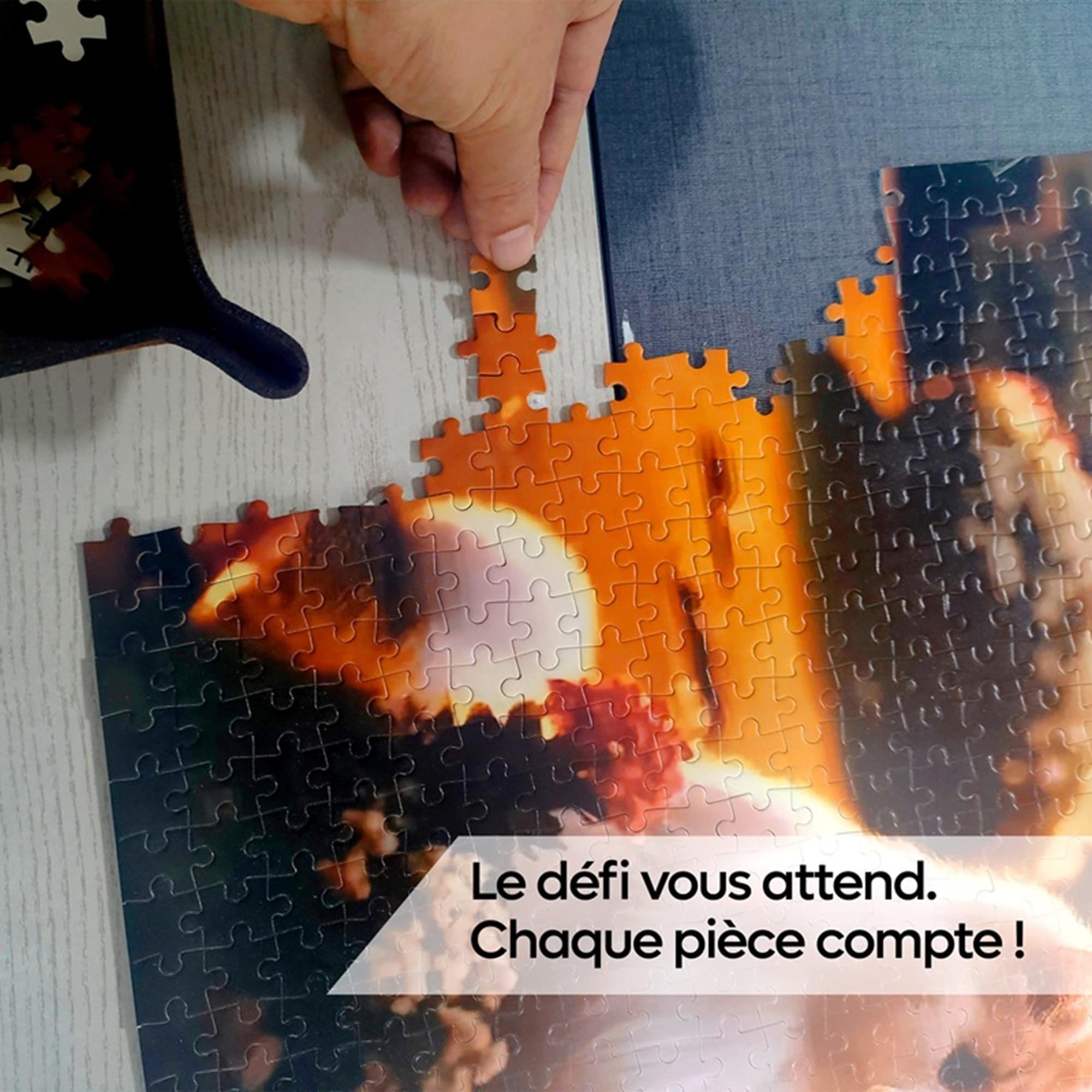 Classeur Puzzle 1000 Pièces – 20 Pochettes Double Face, 6 Plateaux de Tri – Album Rangement Antipoussière, Pochette Transparente Intégrée – Marque Française