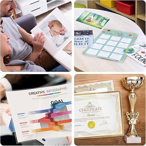 Miniatura 8 de Bonsaii Hojas de laminación, 100 bolsas de laminación térmica de 3 mil, 9 x 11.5 pulgadas, tamaño carta, transparentes y duraderas, adecuadas