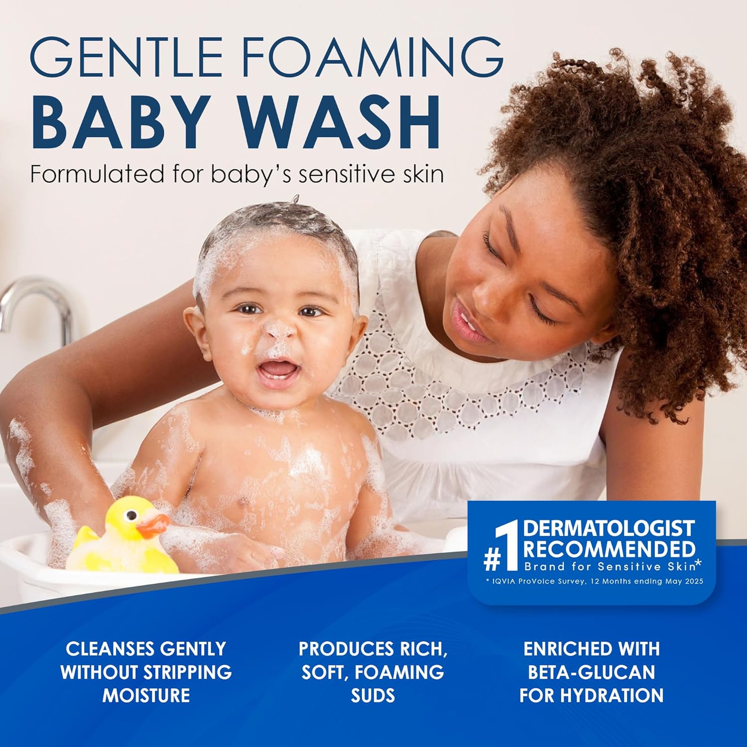 Vanicream Foaming Wash for Baby, 8 Oz, Gentle Cleanse and Moisture, Tear-Free Baby Shampoo and Body Wash with Beta-Glucan, Formulated without Common Irritants for Sensitive Skin, All Ages - Image 2