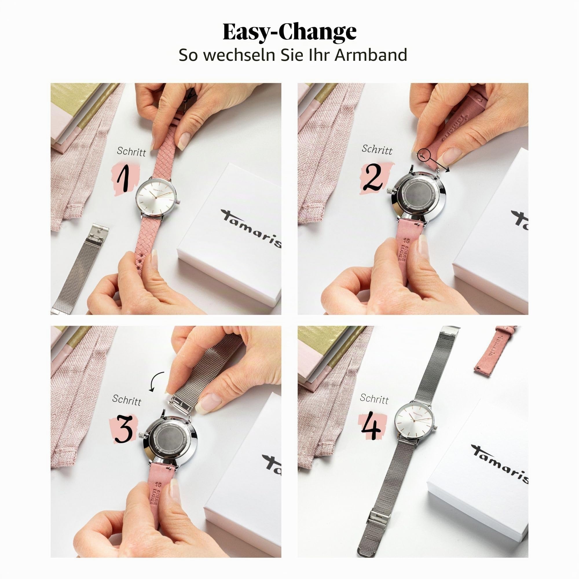 Tamaris Damenuhr - Armbanduhr für Damen analog 38mm