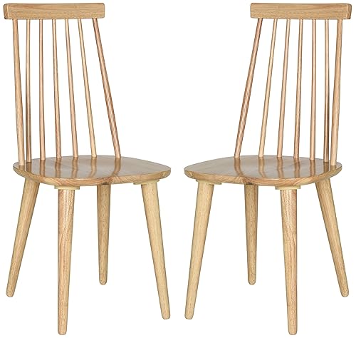 American Homes Collection Burris Country Farmhouse Natural Spindle Side Chair,