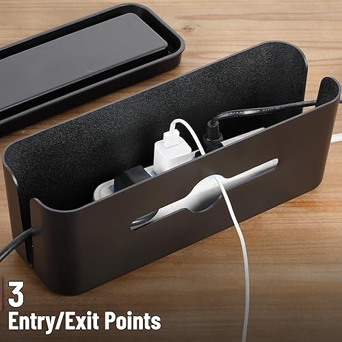 Miniatura 6 de Bates - Caja de gestión de cables, pequeña, caja organizadora de cables, caja organizadora de cables, organizador de caja de cables, caja de gestión