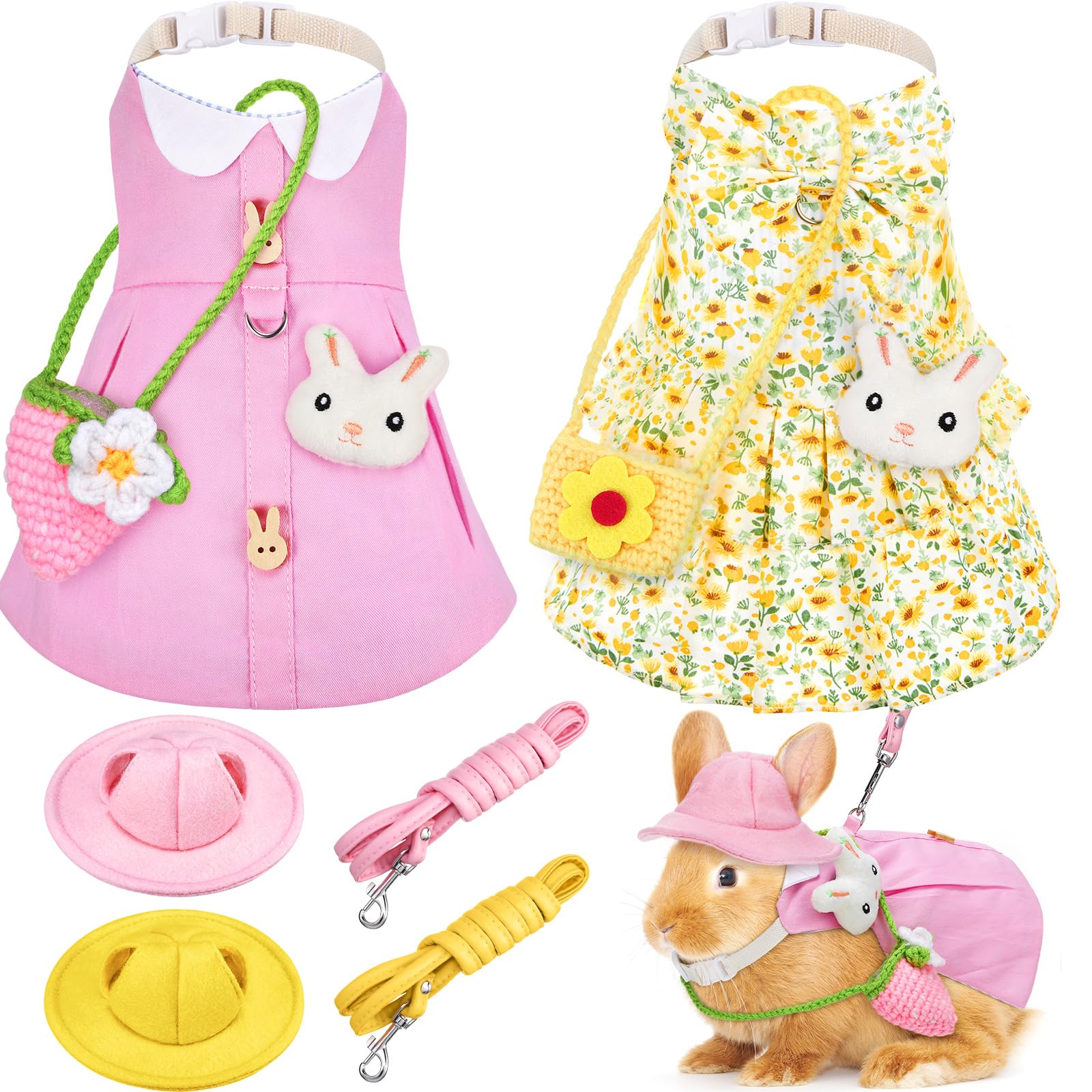 Amazon.com : Petjoy 2 Sets Rabbit Clothes for Bunnies with Harness