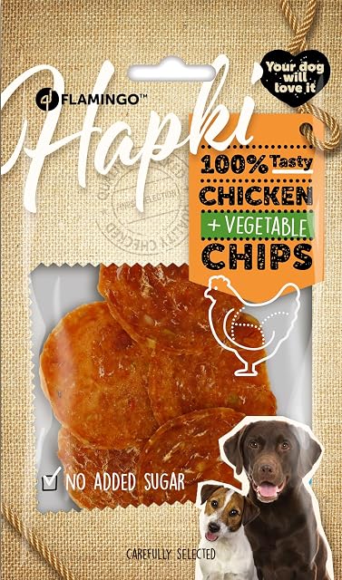 Foto 3 de 3 de Snacks para Perros - Flamingo Hapki Chips con Pollo y Verduras - 85 g - sin azúcares añadidos