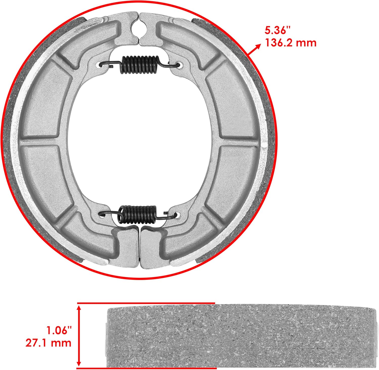 Caltric Front & Rear Brake Shoes Compatible with Honda Atc125 Atc125M Atc-125M 1984 1985-1987