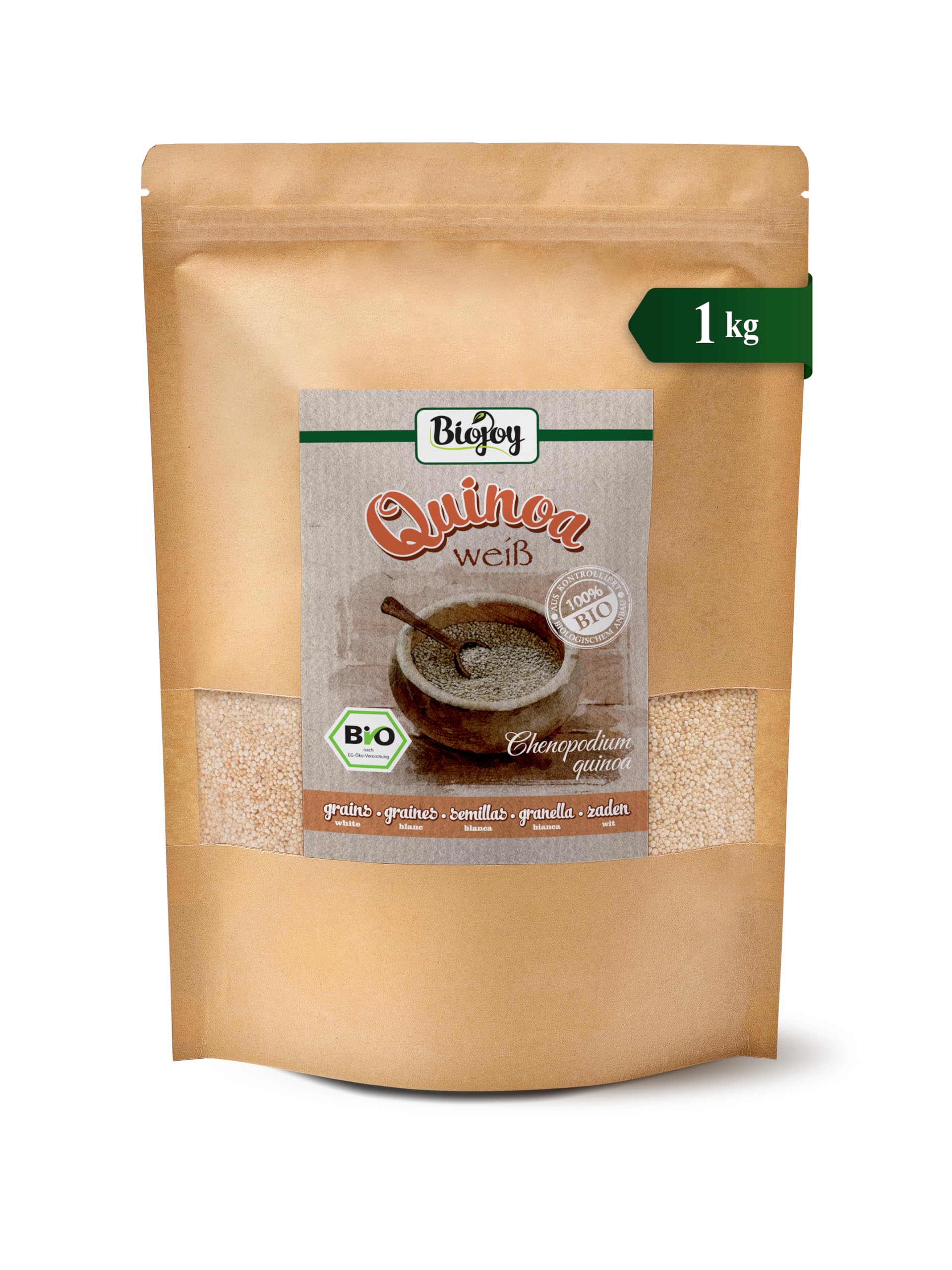 Biojoy Semillas de Quinoa Blanca BÍO (1 kg), crudas y enteras