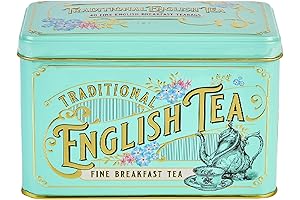 New English Teas Vintage Victorian Tea Tin with 40 English Breakfast Tea Bags