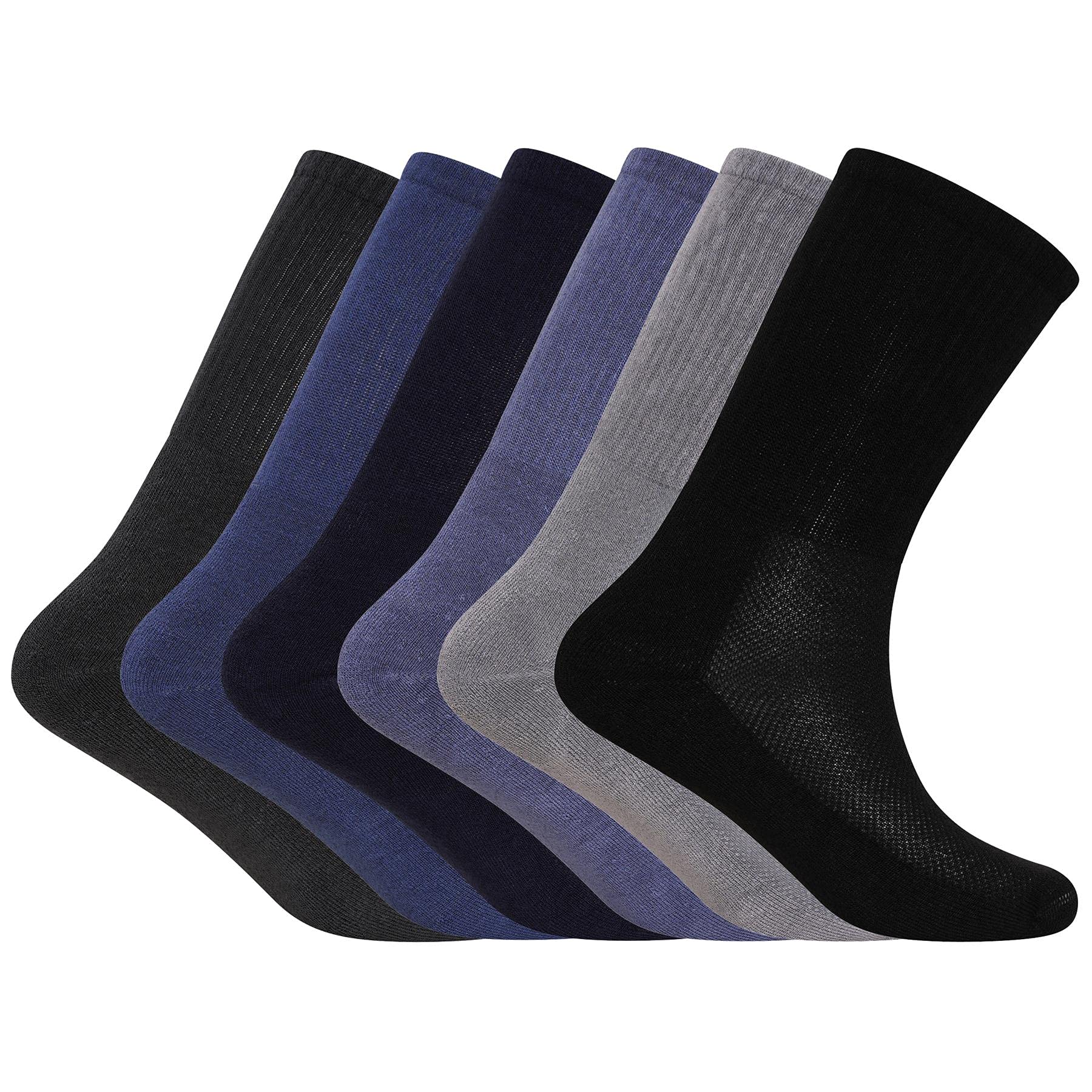 Soxy Unisex Assorted Colours Bamboo Sport Socks - 6 Pack Mens Calf Size Bamboo Organic Cotton Running Sport Socks - Anti Bacterial Socks - Uk Size 6-11