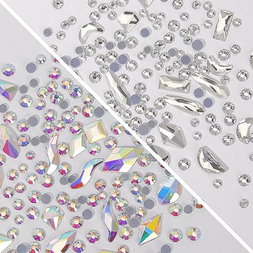 Miniatura 5 de Dijes 3D para arte de uñas, oro rosa, cuentas de micro caviar, diamantes de imitación para uñas acrílicas, tamaño mixto, diamantes de imitación AB