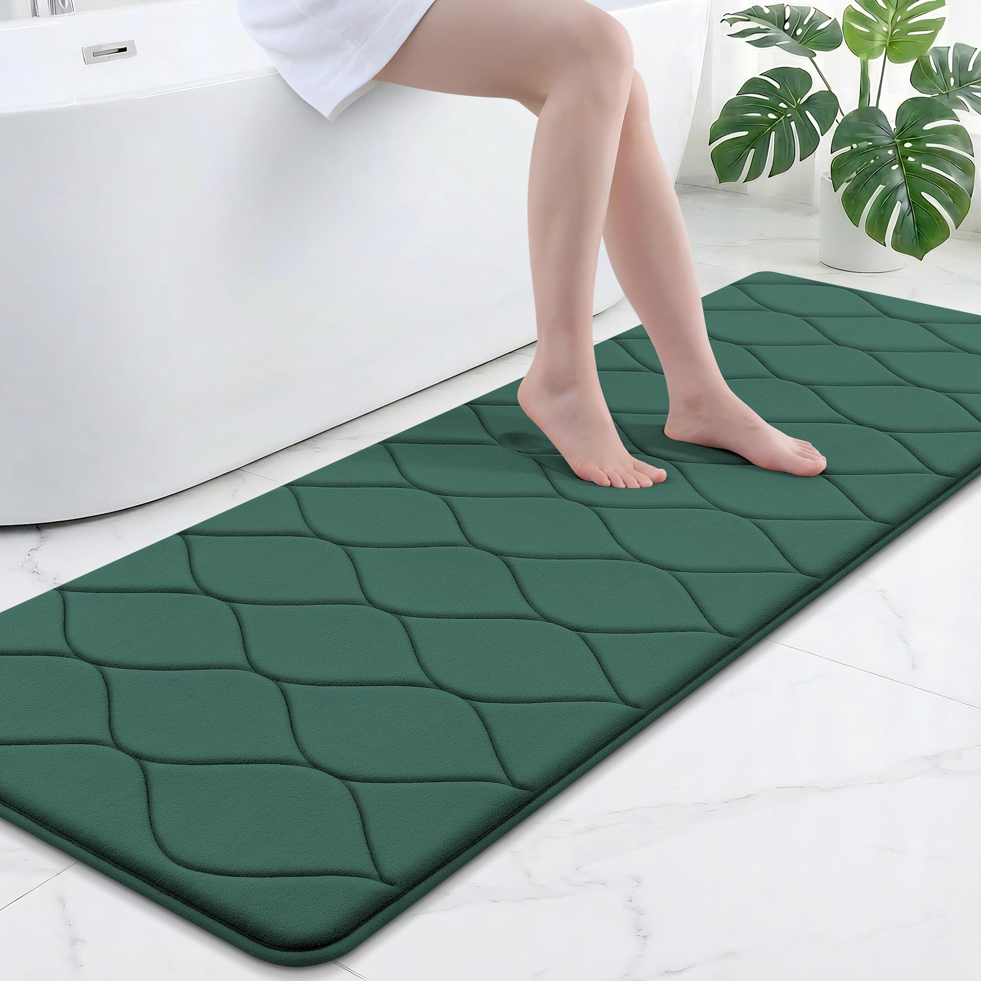 Smiry Memory Foam Bath Mat 70x24, Ultra Soft Absorbent Bathroom Rugs