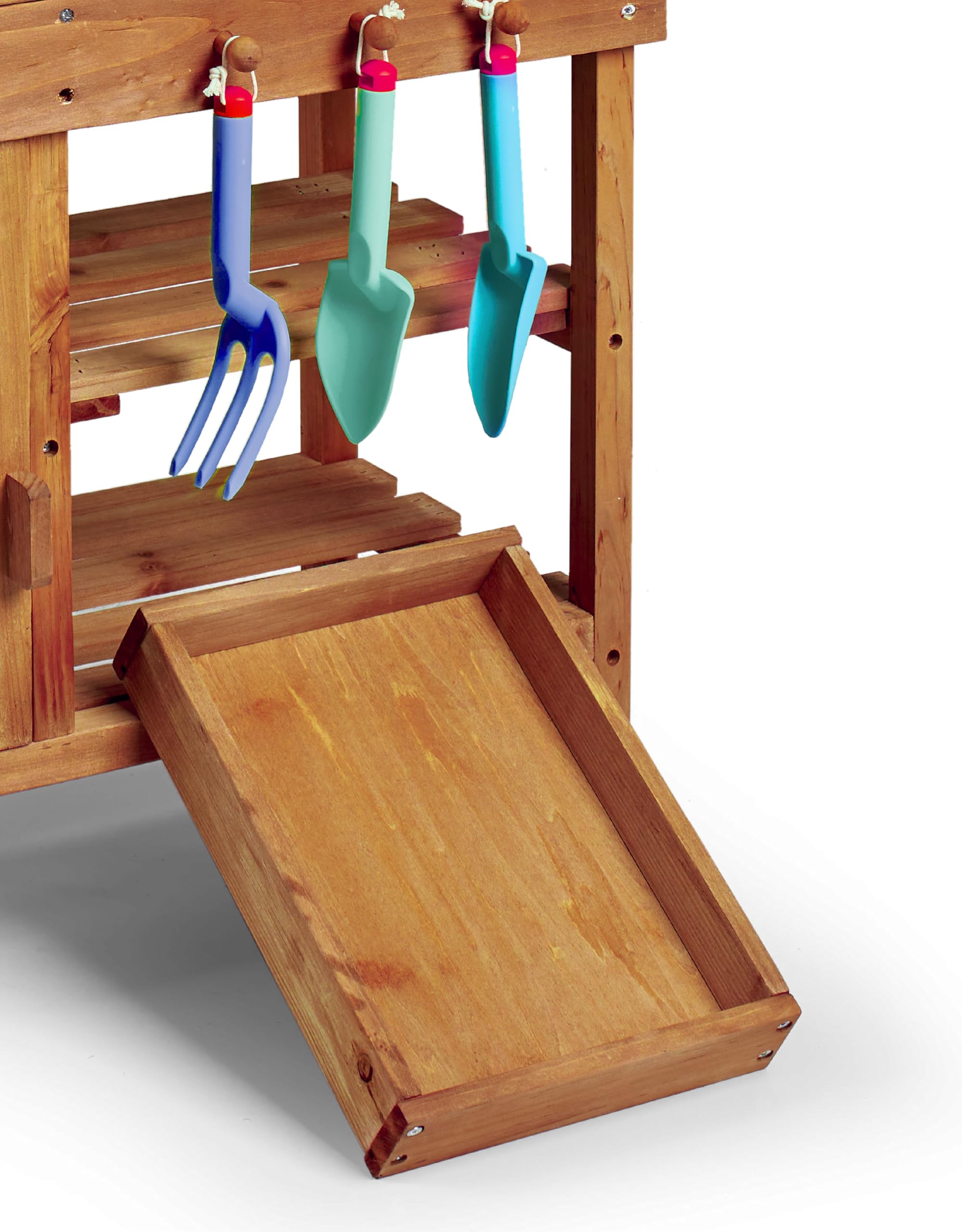 Matschküche Outdoor Küche Deluxe aus Holz Spielküche mit Wasserhahn Dach