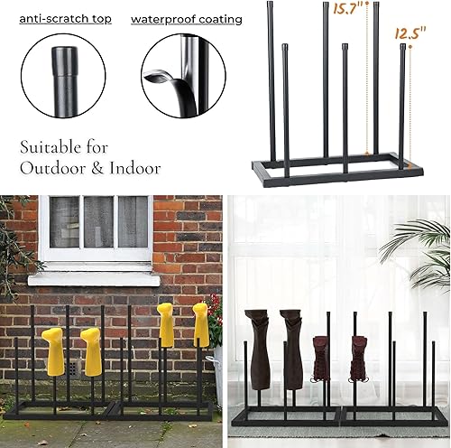 Miniatura 3 de COMAX Estante para botas 2 en 1 o zapatero expandible de 3 niveles para armario de entrada pequeño estante ajustable para zapatos soporte moderno de